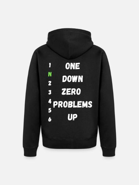 Un Down Zero Problèmes Up - Veste à capuche bio Premium Unisexe - noir