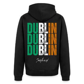 Dublin Irlande, souvenir de Dublin - Veste à capuche bio Premium Unisexe - noir - Dos - Nico (187cm)