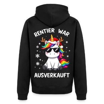 Renne a été vendu Licorne Noël - Veste à capuche bio Premium Unisexe - noir - Dos - Nico (187cm)