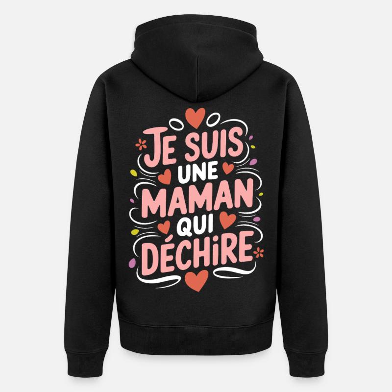 Ich bin eine Killer-Mutter - Unisex Premium Bio Zip Hoodie - Schwarz