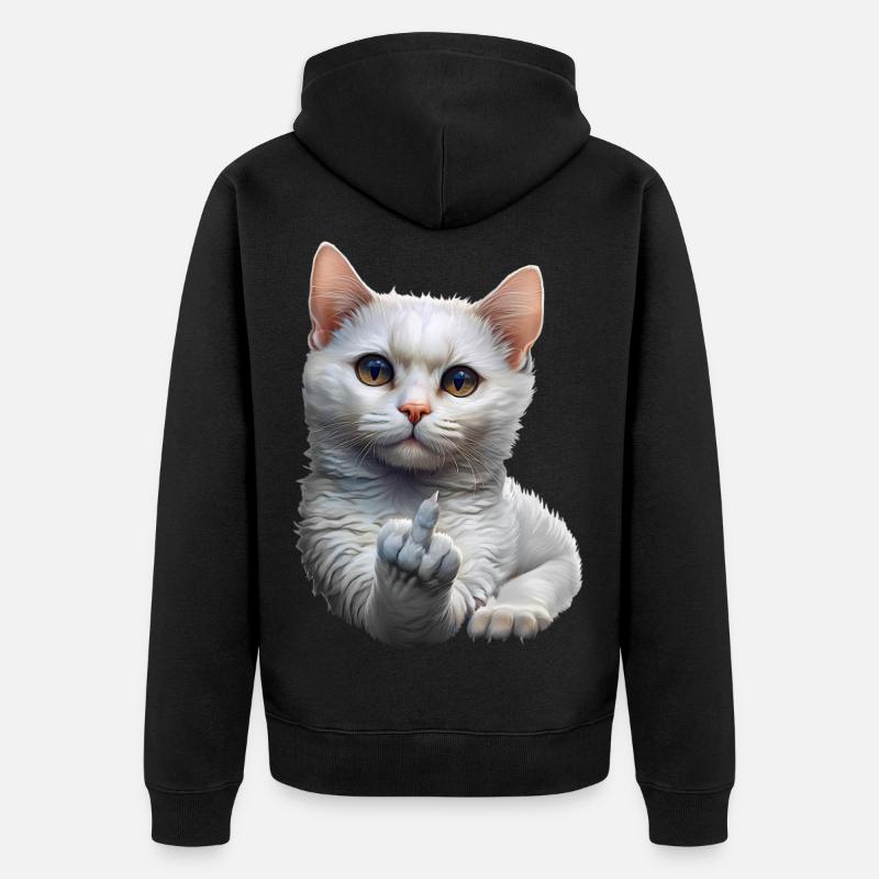 Chat - Veste à capuche bio Premium Unisexe - noir