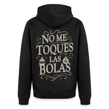 Ne touche pas mes couilles - Veste à capuche bio Premium Unisexe - noir - Dos - Nico (187cm)