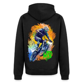 Vélo VTT - Veste à capuche bio Premium Unisexe - noir - Dos - Nico (187cm)