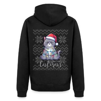 Chatmas lumineux Noël - Veste à capuche bio Premium Unisexe - noir - Dos - Nico (187cm)