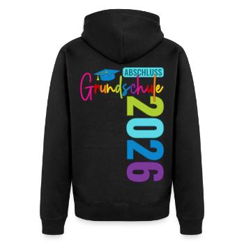 Primary school graduation 2026 - Unisex Premium Organic Zip Hoodie - black - Back - Nico (187cm)