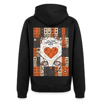 Une âme sous tension. Synthé - Veste à capuche bio Premium Unisexe - noir - Dos - Nico (187cm)