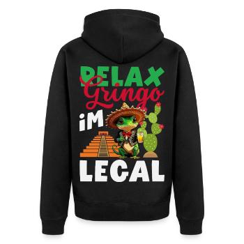 Mexiko Stolz & Heimat Mexikaner Mexico Flagge - Unisex Premium Bio Zip Hoodie - Schwarz - Hinten - Nico (187cm)