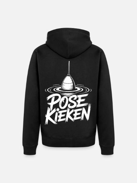 Fischen Pose Humor - Unisex Premium Bio Zip Hoodie - Schwarz