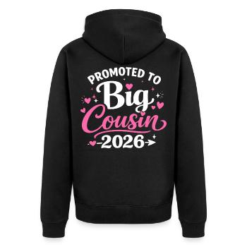 Cousine Adorable Design Cœurs et Étoiles - Veste à capuche bio Premium Unisexe - noir - Dos - Nico (187cm)