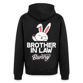 Joyeuse Pâques, douce chasse aux œufs du lapin, œufs de Pâques - Veste à capuche bio Premium Unisexe - noir - Dos - Nico (187cm)