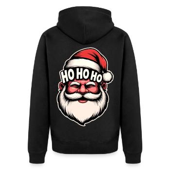Dessin animé vintage de Noël Santa Ho - Veste à capuche bio Premium Unisexe - noir - Dos - Nico (187cm)