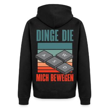 Dinge Die Mich Bewegen Wasd Pc Gamer Lustig Nerd - Unisex Premium Bio Zip Hoodie - Schwarz - Hinten - Nico (187cm)