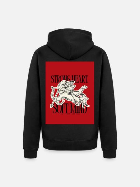 Strong hearts, delicate minds - Unisex Premium Organic Zip Hoodie - black