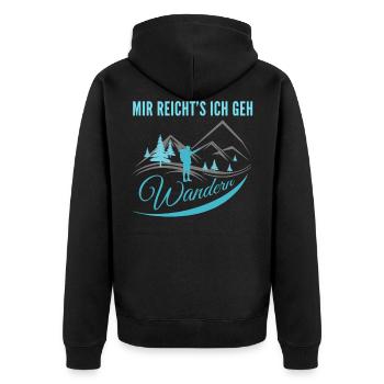 It's enough for me I go hiking mountains gift - Unisex Premium Organic Zip Hoodie - black - Back - Nico (187cm)