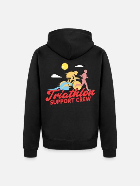 Triathlon Support Crew - Unisex Premium Bio Zip Hoodie - Schwarz
