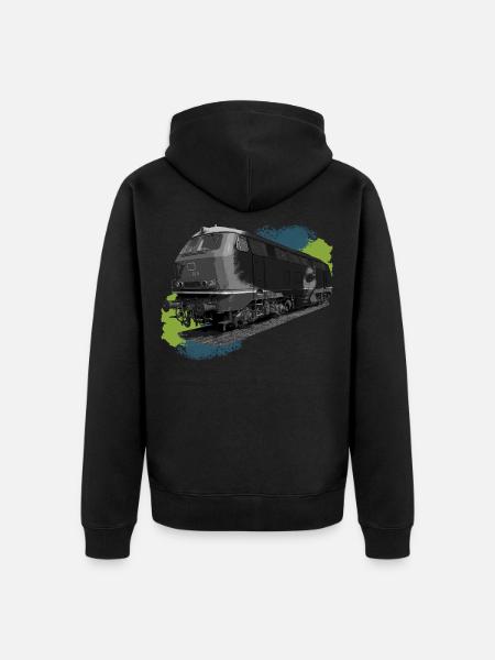 Locomotive DB216 - Unisex Premium Organic Zip Hoodie - black