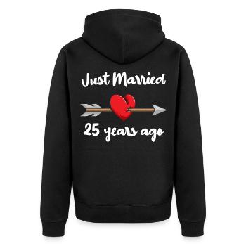 Je viens de me marier il y a des années 25e anniversaire de mariage - Veste à capuche bio Premium Unisexe - noir - Dos - Nico (187cm)