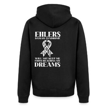 EDS HSD Ehlers-Danlos Syndrome - Unisex Premium Organic Zip Hoodie - black - Back - Nico (187cm)