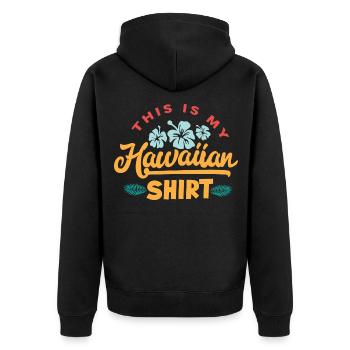 Ceci est ma chemise hawaïenne - Pineapple Hawaii - Veste à capuche bio Premium Unisexe - noir - Dos - Nico (187cm)