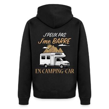 Idée cadeau Camping-car drôle - Veste à capuche bio Premium Unisexe - noir - Dos - Nico (187cm)