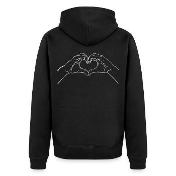 Finger Heart Fingerherz Symbole Liebe Love - Veste à capuche bio Premium Unisexe - noir - Dos - Nico (187cm)