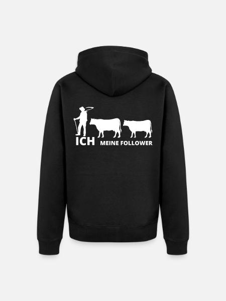 Ich und meine Follower Kühe Kuh Rinder Landwirt - Unisex Premium Bio Zip Hoodie - Schwarz