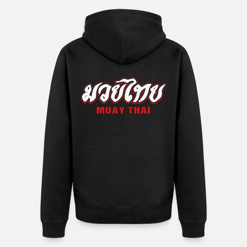 Boxe thai - Veste à capuche bio Premium Unisexe - noir