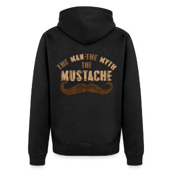 The Man The Myth The Mustache Funny Beard - Unisex Premium Organic Zip Hoodie - black - Back - Nico (187cm)