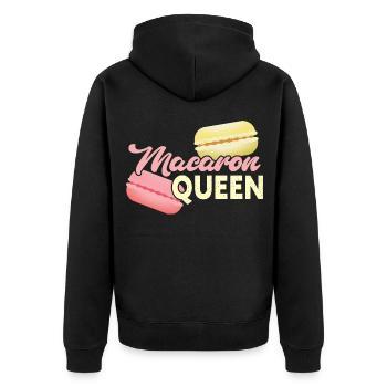 Macaron Queen Funny Macaron Dessert - Unisex Premium Organic Zip Hoodie - black - Back - Nico (187cm)