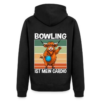 Tenue de bowling drôle dire bowling sport design - Veste à capuche bio Premium Unisexe - noir - Dos - Nico (187cm)