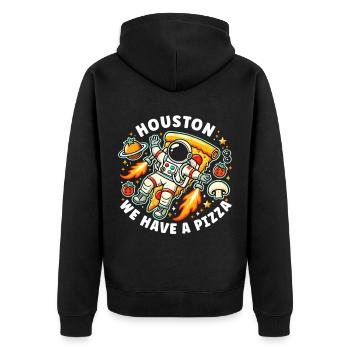 Fast Food Pizza Liebhaber Pizza Essen Italienische - Unisex Premium Bio Zip Hoodie - Schwarz - Hinten - Nico (187cm)