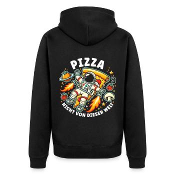 Fast Food Pizza Lovers Pizza Food Italian - Unisex Premium Organic Zip Hoodie - black - Back - Nico (187cm)