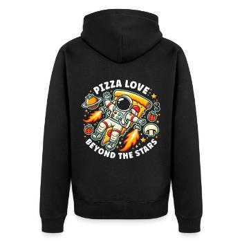 Fast Food Pizza Lovers Pizza Food Italian - Unisex Premium Organic Zip Hoodie - black - Back - Nico (187cm)