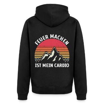 Bushcrafting Equipment Outdoor Survival - Unisex Premium Organic Zip Hoodie - black - Back - Nico (187cm)