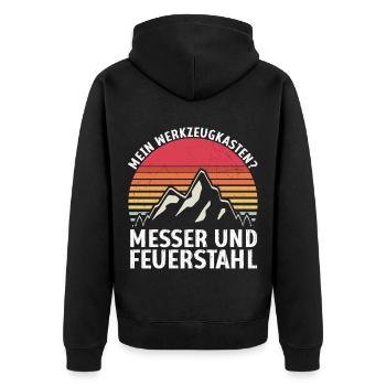 Bushcrafting Equipment Outdoor Survival - Unisex Premium Organic Zip Hoodie - black - Back - Nico (187cm)