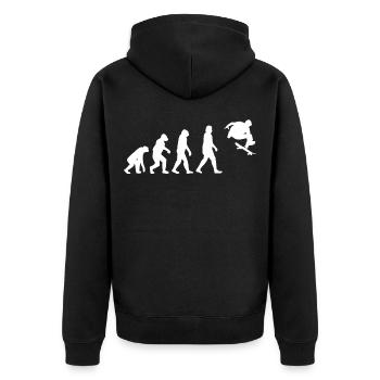 Skateboarding Skate Skater Evolution Skateboard - Unisex Premium Organic Zip Hoodie - black - Back - Nico (187cm)