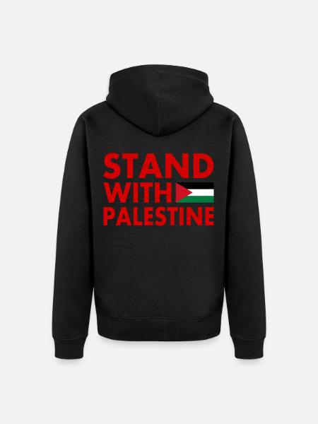 Stand with palestine - Unisex Premium Organic Zip Hoodie - black