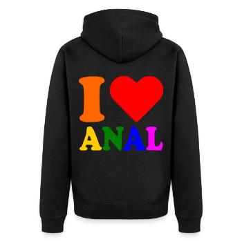 I love anal - Veste à capuche bio Premium Unisexe - noir - Dos - Nico (187cm)
