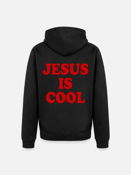 Jesus is cool - Unisex Premium Organic Zip Hoodie - black