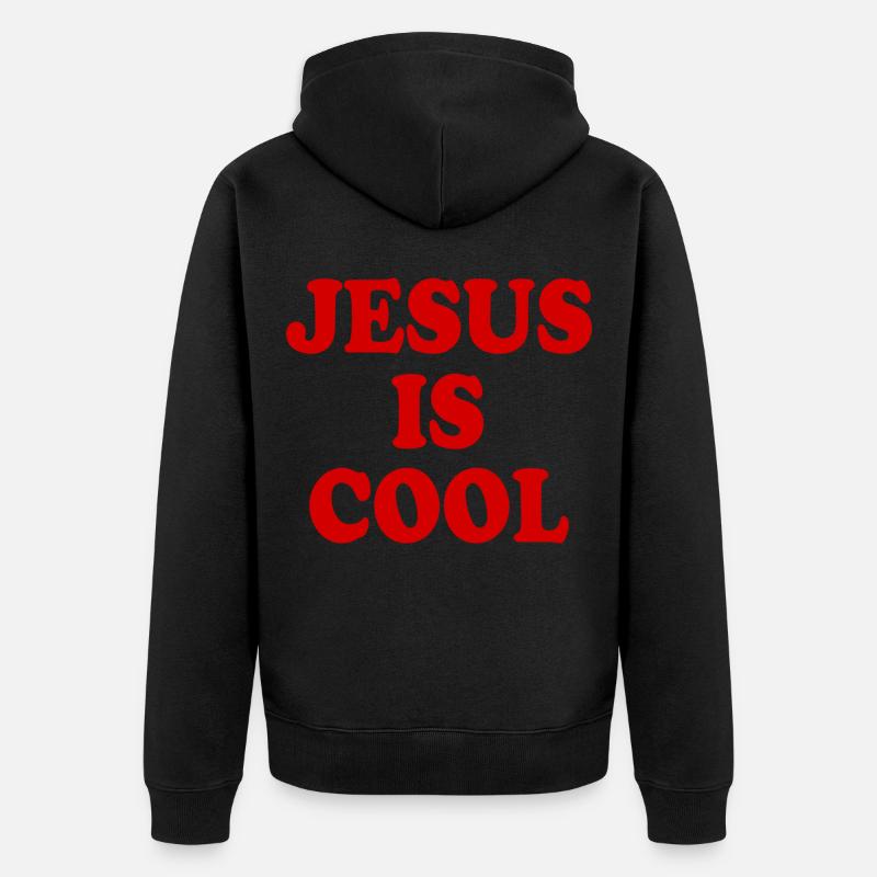Jesus is cool - Unisex Premium Bio Zip Hoodie - Schwarz