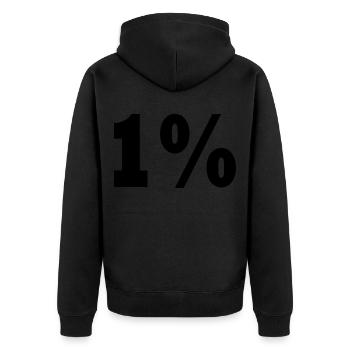 1 - Unisex Premium Organic Zip Hoodie - black - Back - Nico (187cm)