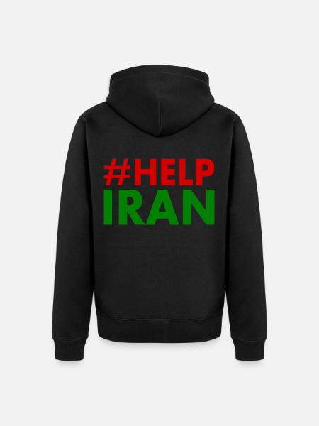 Help iran - Veste à capuche bio Premium Unisexe - noir