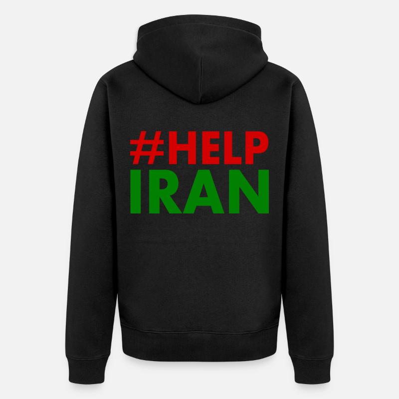 Help iran - Veste à capuche bio Premium Unisexe - noir