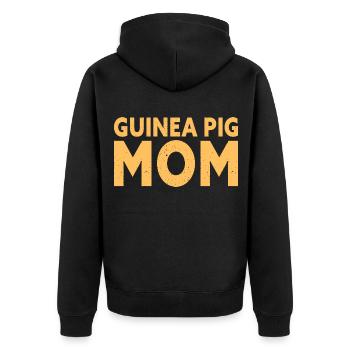 Guinea Pig Mom - Unisex Premium Bio Zip Hoodie - Schwarz - Hinten - Nico (187cm)