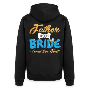 Père de la mariée J’ai aimé son premier mariage - Veste à capuche bio Premium Unisexe - noir - Dos - Nico (187cm)