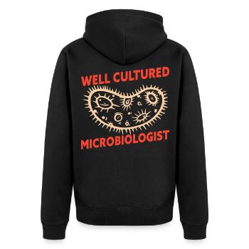Microbiologiste bien cultivé Drôle de microbiologie - Veste à capuche bio Premium Unisexe - noir - Dos - Nico (187cm)