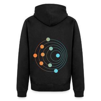 Doppler effect - Unisex Premium Organic Zip Hoodie - black - Back - Nico (187cm)