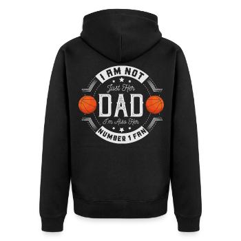 Number One Fan - Funny Basketball Dad Daughter - Unisex Premium Organic Zip Hoodie - black - Back - Nico (187cm)