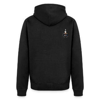 To the Moon - Unisex Premium Bio Zip Hoodie - Schwarz - Hinten - Nico (187cm)