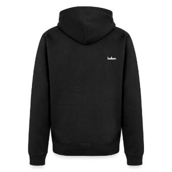 bober - Unisex Premium Bio Zip Hoodie - Schwarz - Hinten - Nico (187cm)